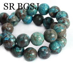 4-12mm Round Chrysocolla Loose Gems Stone Jewelry Findings DIY Beads Strand 15