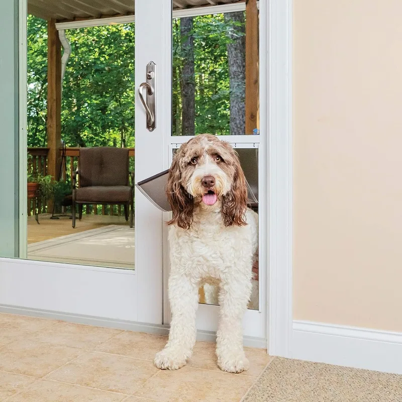 

1-Piece Sliding Glass Pet Door for Dogs & Cats - Adjustable Height 75 7/8" to 80 11/16" X-Large