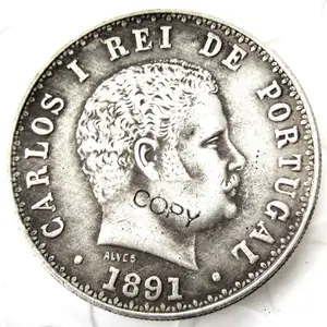 Gedenkkopie der Währung, Portugal, 1891 500 Könige, Silber 10 Hauptverkaufsmünzen Portugal - №8