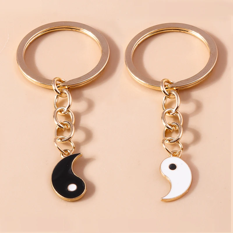 Aihua heiß verkaufen Yin Yang Tai Chi Schlüssel bund Bff besten Freunde Paar passende Sets für Frauen Männer Liebhaber Schlüssel ring Schmuck Geschenke – Detail 8