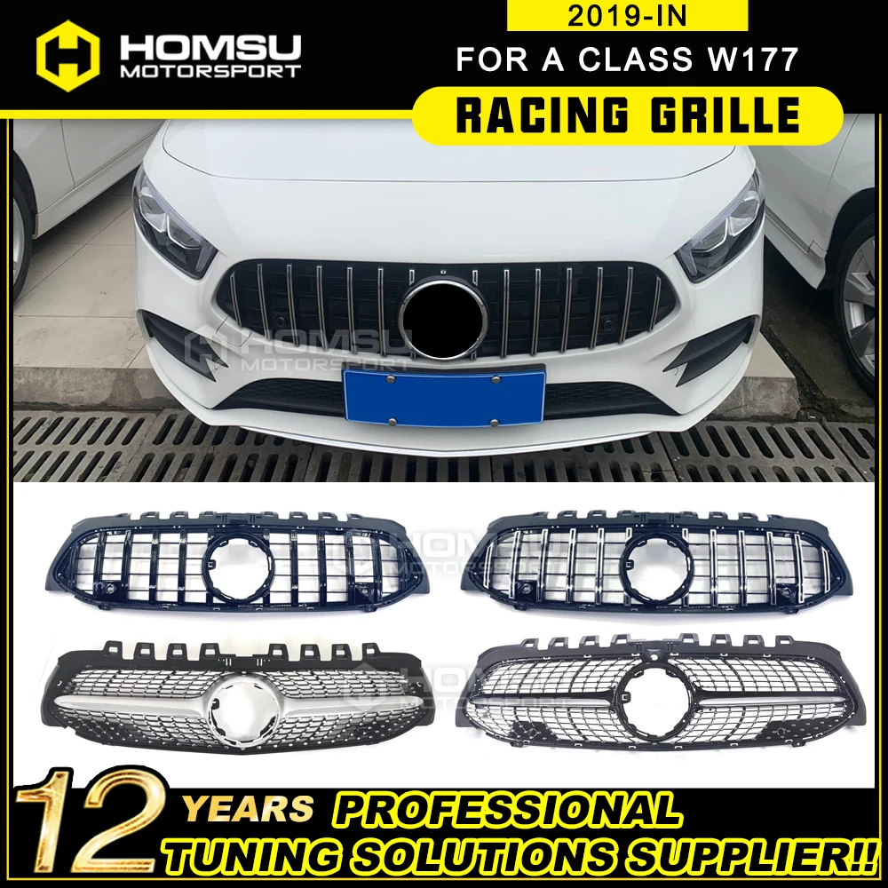 

2019+ For A class W177 GT grille Vertical Front Bumper Racing Car For A180 A200 A250 A45 Sports Sedan front grille A35 Gt grille