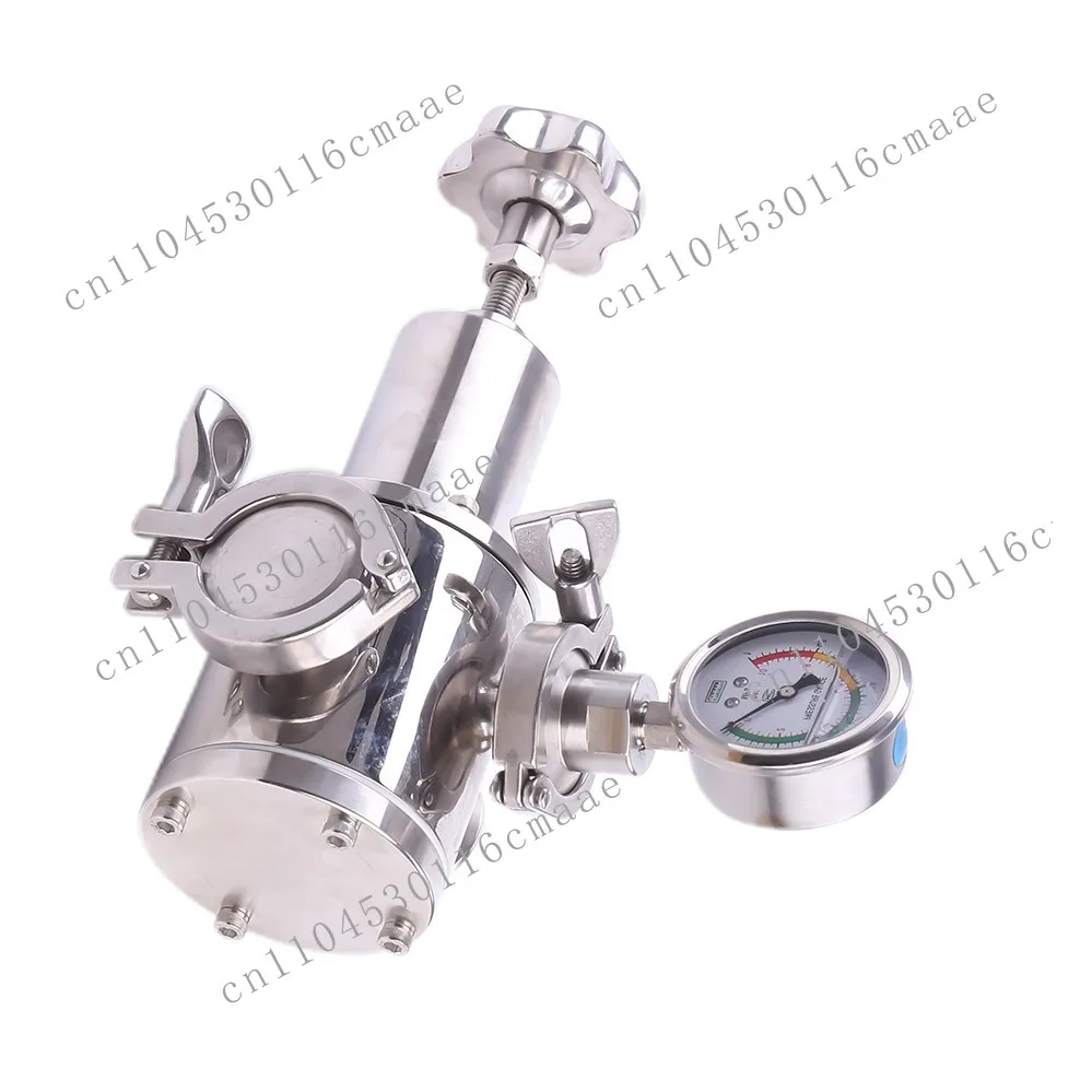 

Stainless Steel Sanitary Exhaust Control Valve with Pressure Gauge Air Pressure Reducing Valve for Water Media