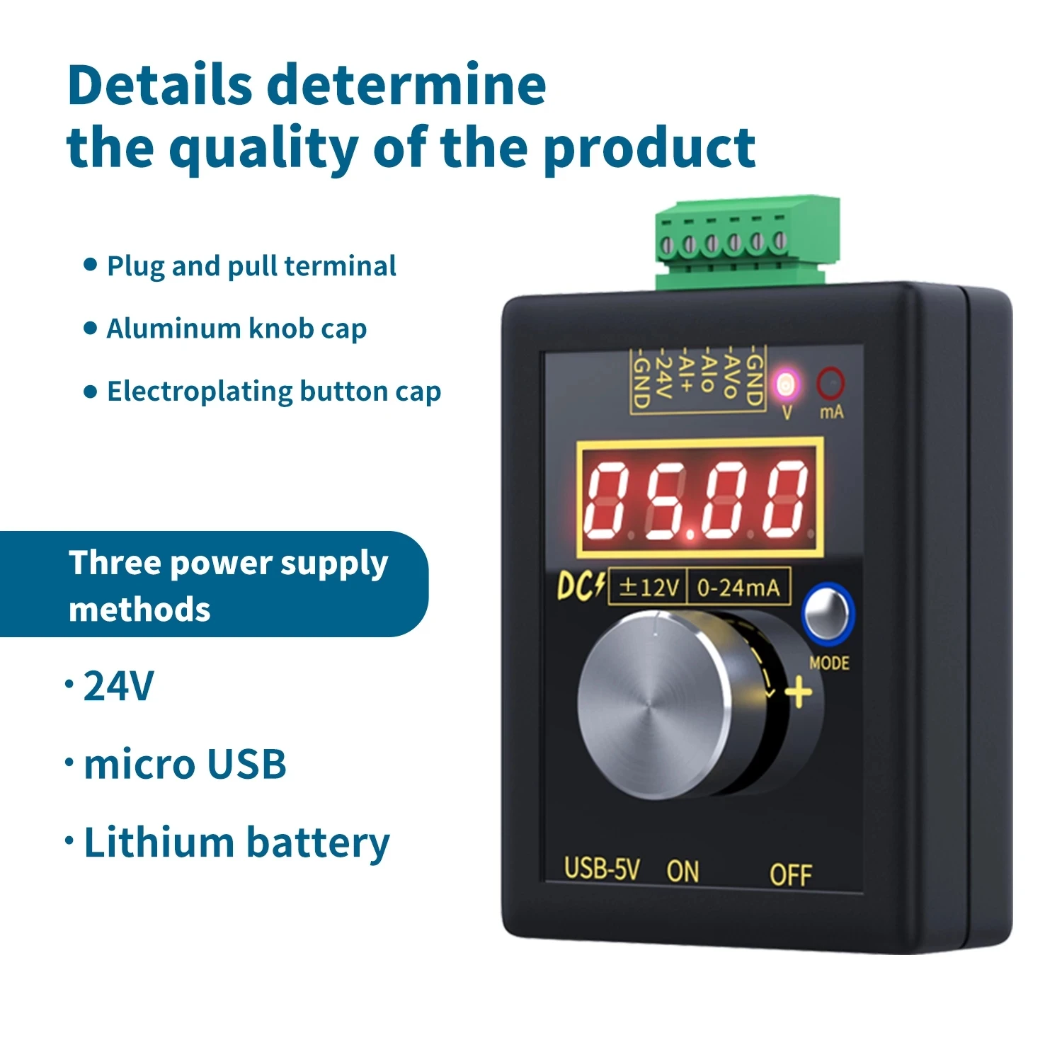 FNIRSI 4-20mA 0-10V Digital Signal Generator 0-20mA Current Voltage Transmitter Source Calibrator Electronic Measuring Tools