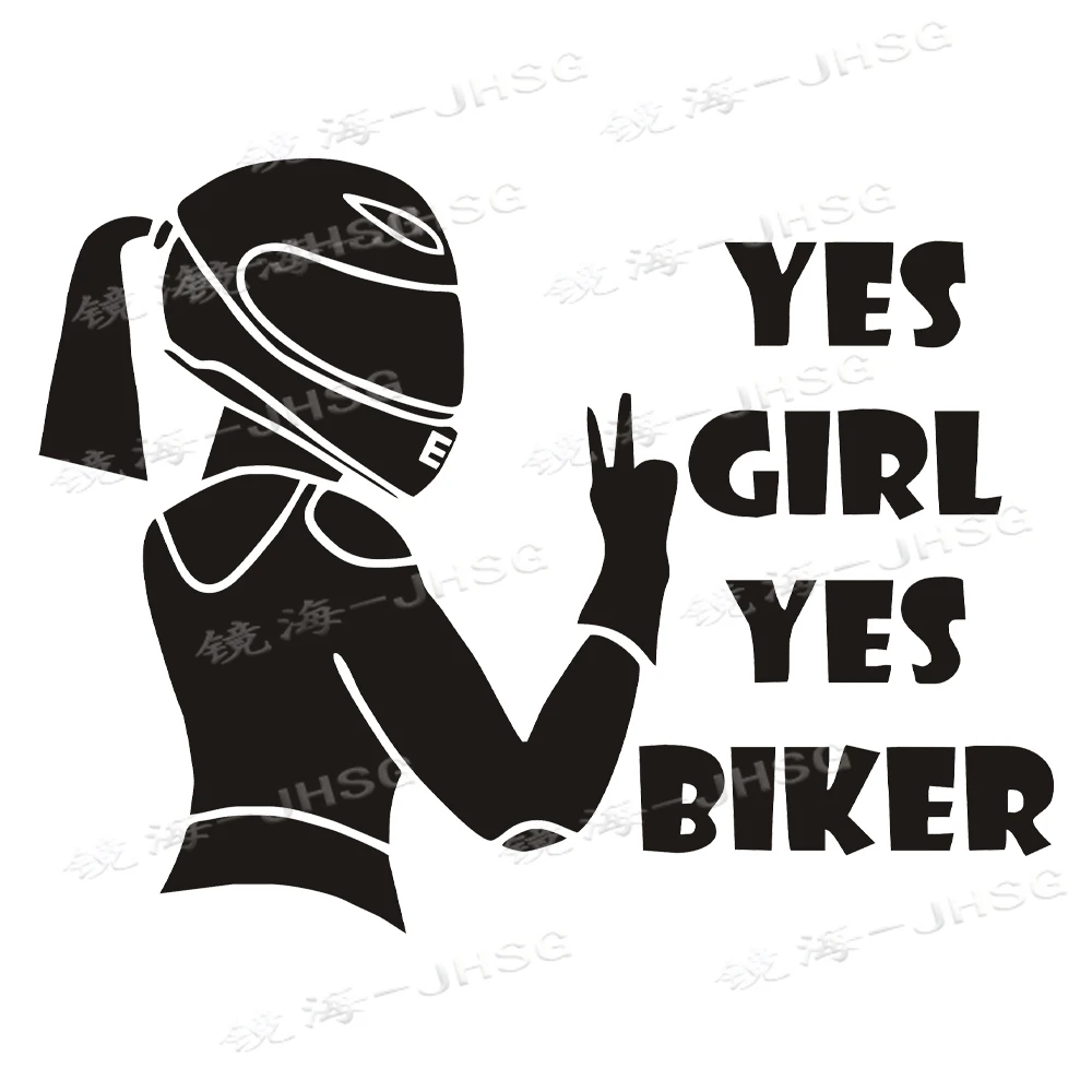 YES GIRL YES BIKER Motorcycle Stickers Respect Bicycle and Bicycle Car Reflective Car Stickers Fun JDM Vinyl Style