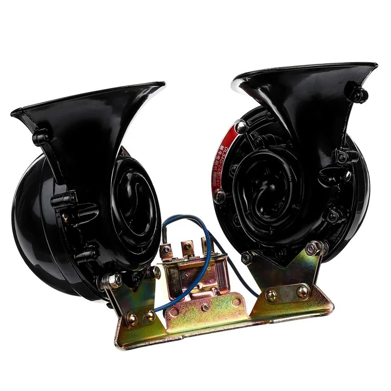 1 Pair DC 12V 350DB Universal Waterproof Snail Air Horn Sound Extremely Loud For Truck Pickup Motorbike Boat Cars