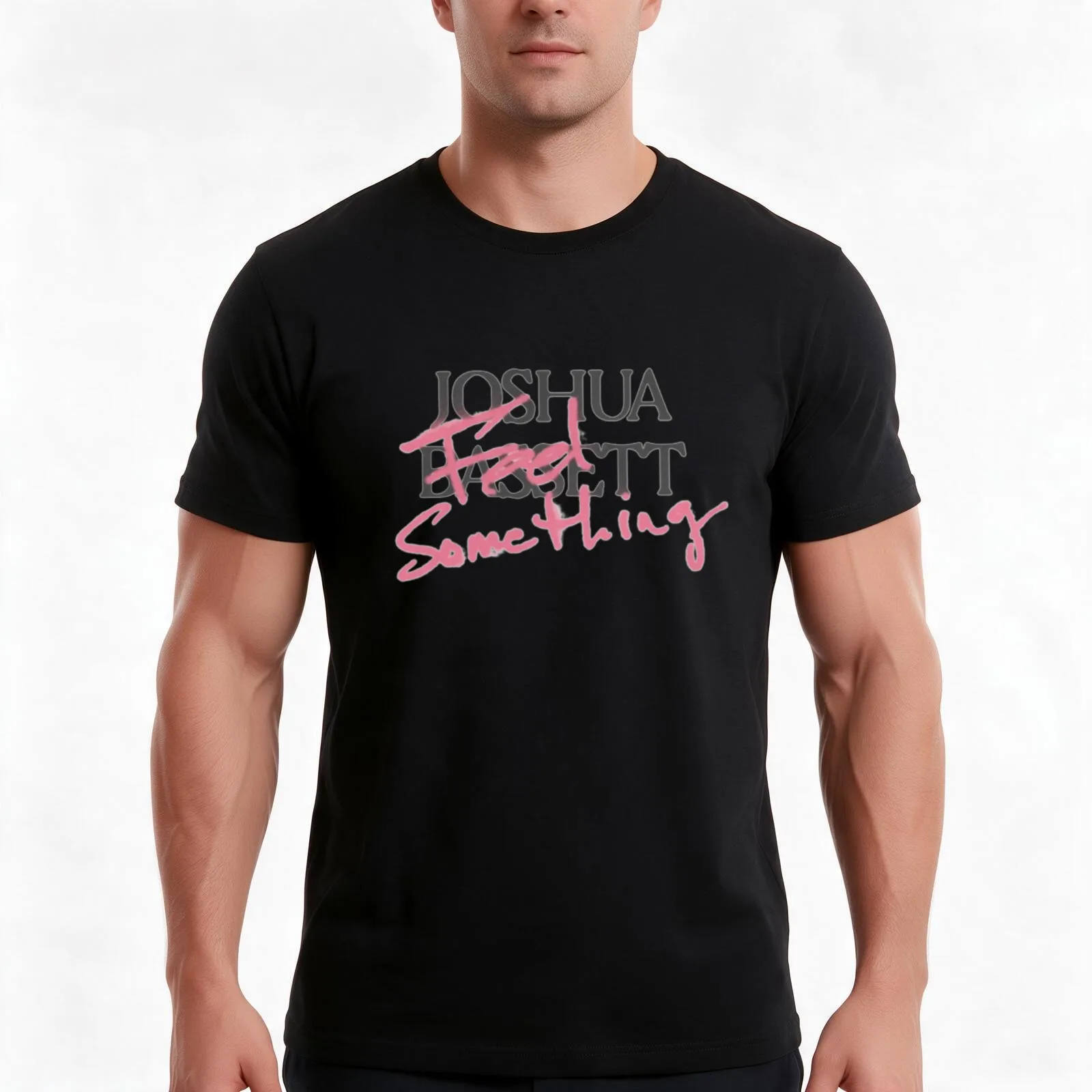 Joshua Bassett feel something T-Shirt, Summer Casual Cotton Tee, Oversized Streetwear Tops, Vintage Graphic Print, 100% Cotton