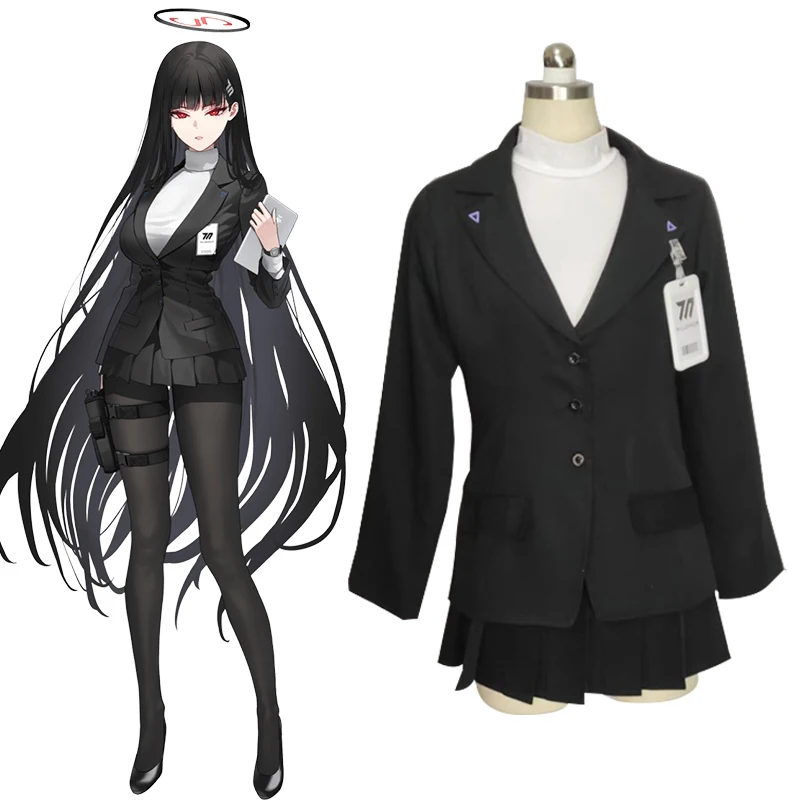 

The Blue Archive Tsukatsuki Rion Cosplay Costume Sexy Student president suit Customize Female Black Skirt New Outfit B