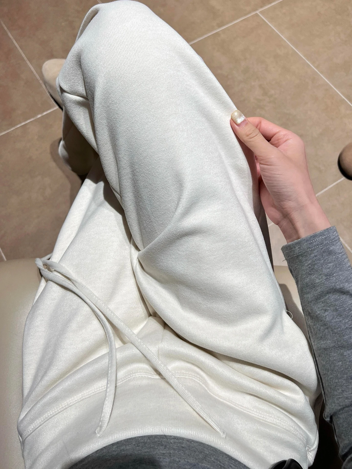 Spodnie damskie z wysokim stanem, szerokie nogawki, codzienne, do jogi, sportowe, luźne, o prostym kroju, białe, nowe, na jesień i zimę.