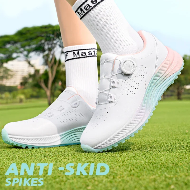 

PGM Women Golf Shoes Korean 2027 Summer Breathable Knob Laces Height Increasing Anti Slip Outdoor Sports Sneakers