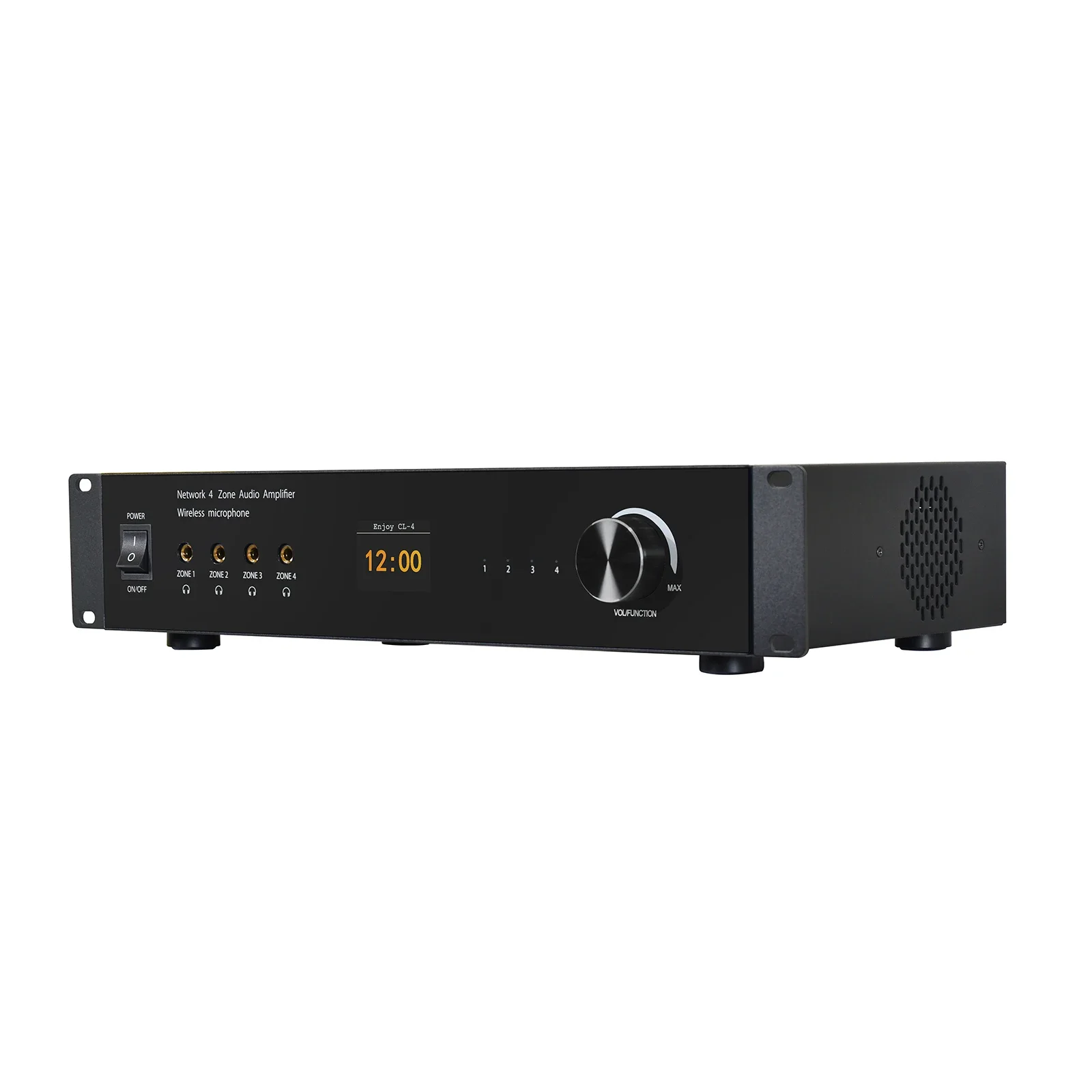 Wireless professional 4 zone power Amplifier Wifi BT Airplay 16 channels Audio Amplifier with microphone professional