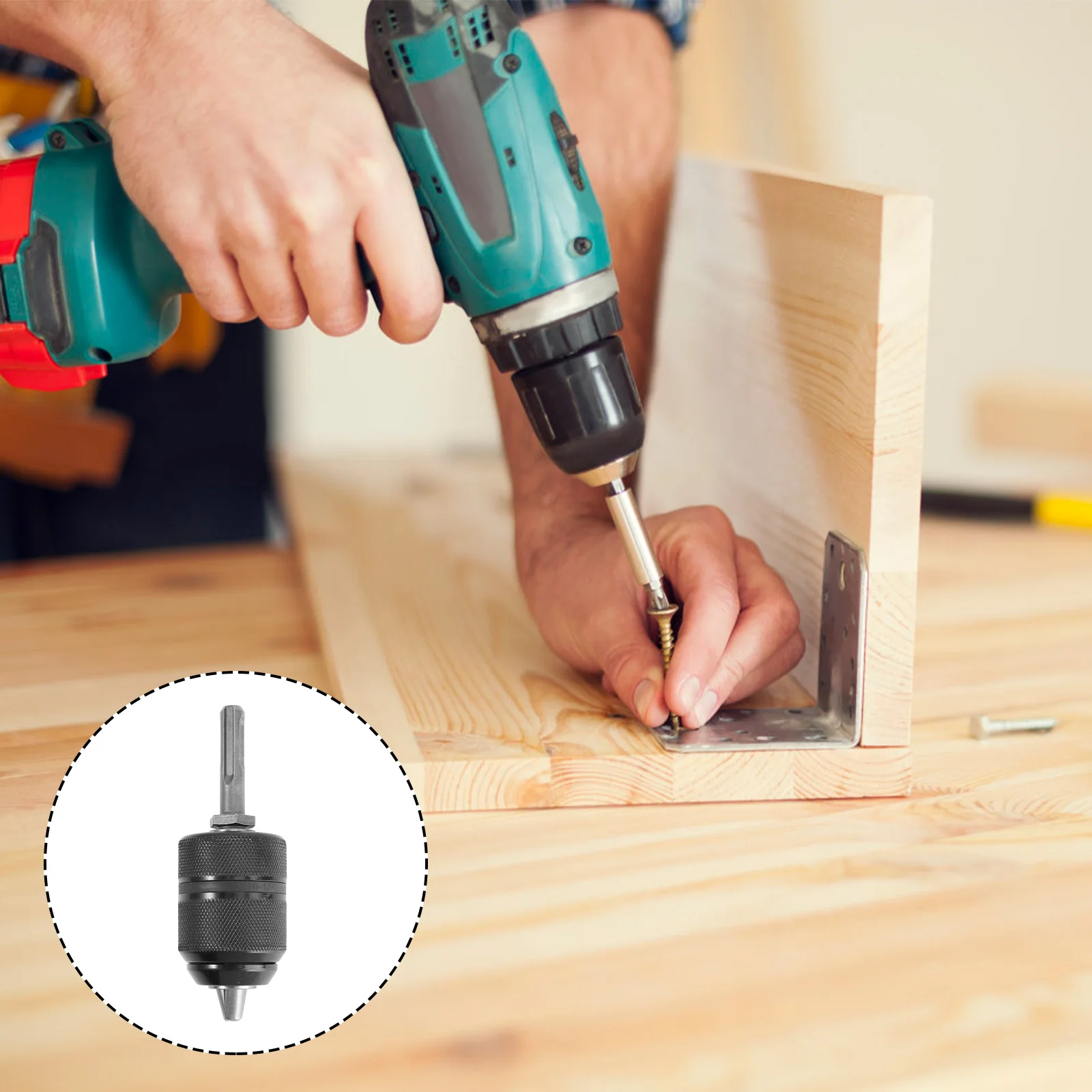 

Black Keyless Drill Chuck Mini 3-Jaw Adapter Converter Hold 2-13mm Drill Bits Impact Driver Locking Chuck Key