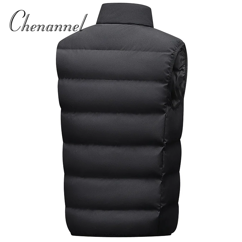 Brand Clothing Mens Vest Jacket Autumn Stand-up Collar Casual Waistcoat Warm Sleeveless Jackets Winter Waterproof Zipper Coat