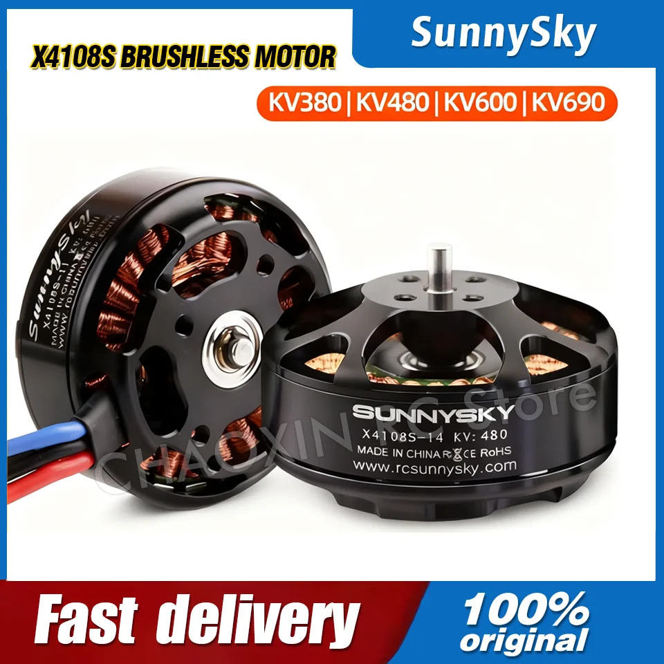 

Sunnysky X4108S 380KV/480KV/600KV/690KV Brushless Motor 4-6S Outrunner For RC FPV Aircraft Multi-axis Drone Quadcopter