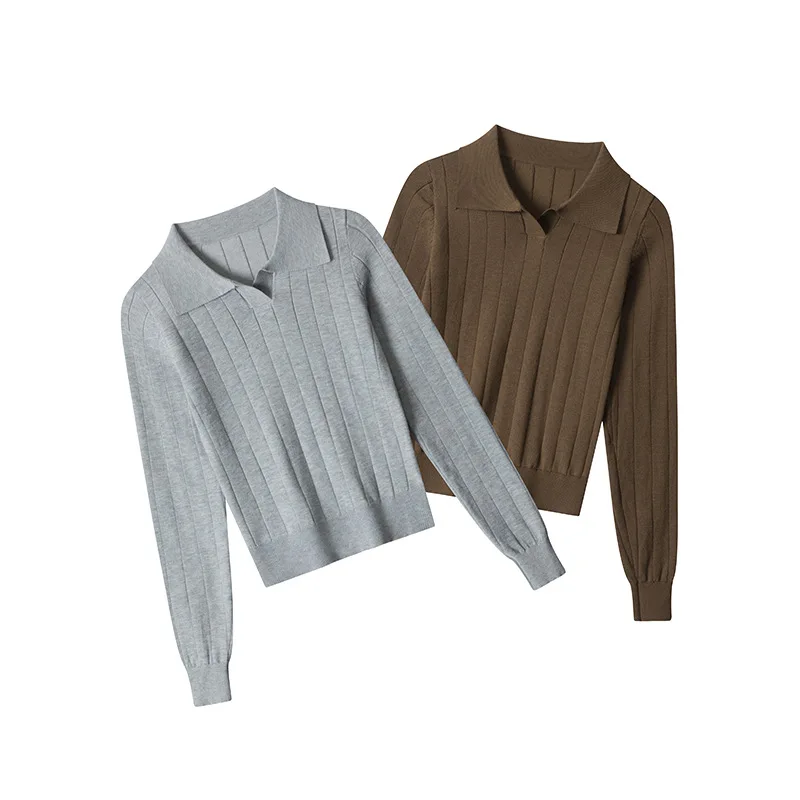 المرأة جديد وصول الشتاء سليم صالح طوق الرقبة محبوك سترة بلون خمر الحد الأدنى تنوعا الدافئة الزيتون/رمادي #5