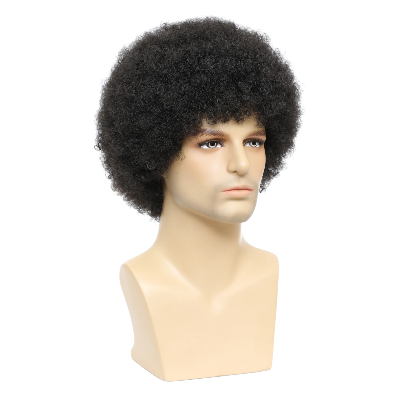 BCHR Afro Kinkly peruki z kręconymi włosami peruka syntetyczna dla czarnych mężczyzn Natural Color High Temperature fibre