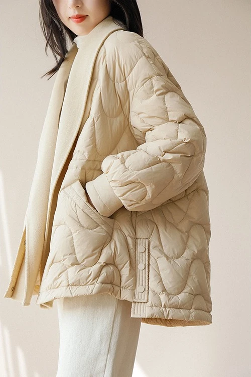 Winter New Women's Down Jacket Double-sided Loose V-neck Jacket