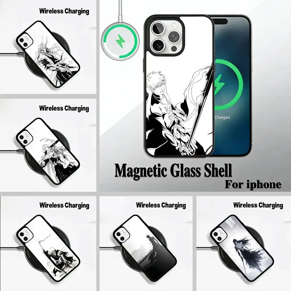 Hot anime-B-L-E-A-C-H Phone Case For IPhone17 16 15 14 13 12 11  Pro Max 16/15/14Plus Wireless Charger Cover Funda