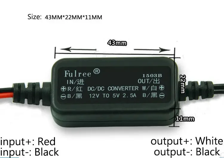 Fulree Slim Thin 12V to 3.3V 4.2V 5V 6V 9V DC-DC Step Down Converter for Car Camera DVR Dash Cam Power Supply Module Output