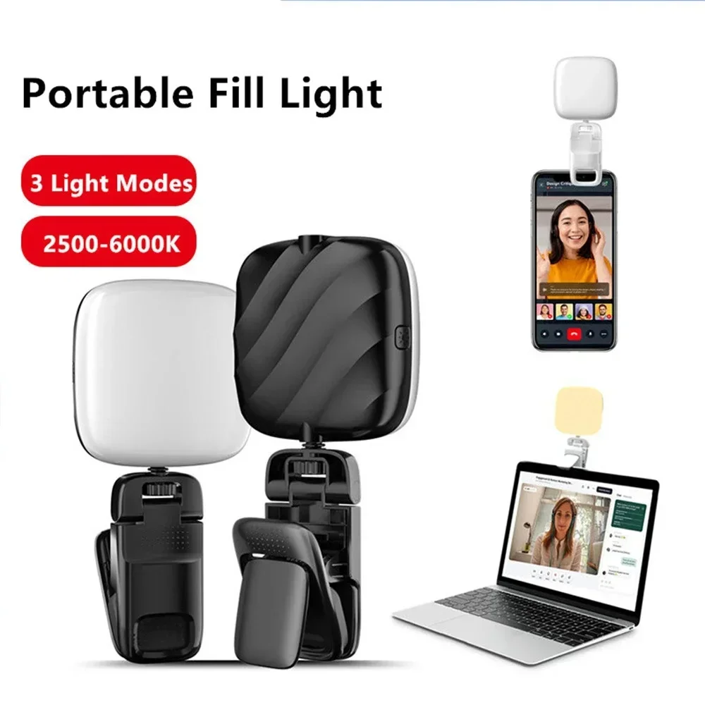 On-Camera Video Lights with Sturdy Clip for Laptop Smartphone Video Conference Zoom Pocket Fill Light Lamp for iPad Macbook