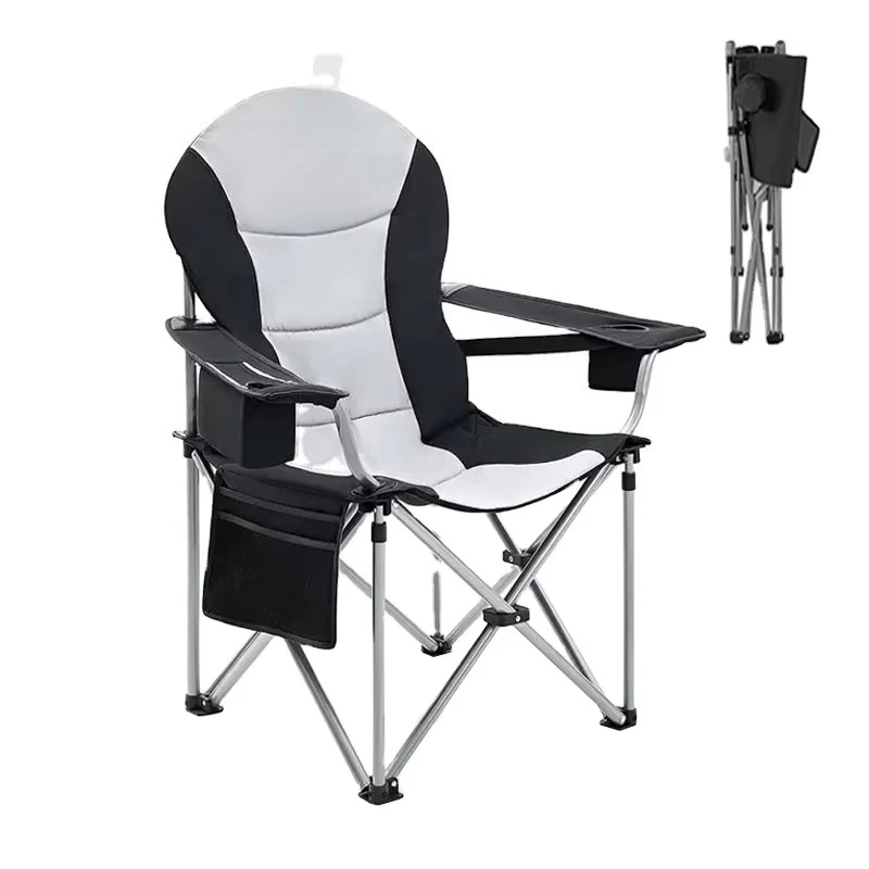 

Роскошное большое портативное складное кресло-шезлонг для пикника и кемпинга, уличное, с термосумкой