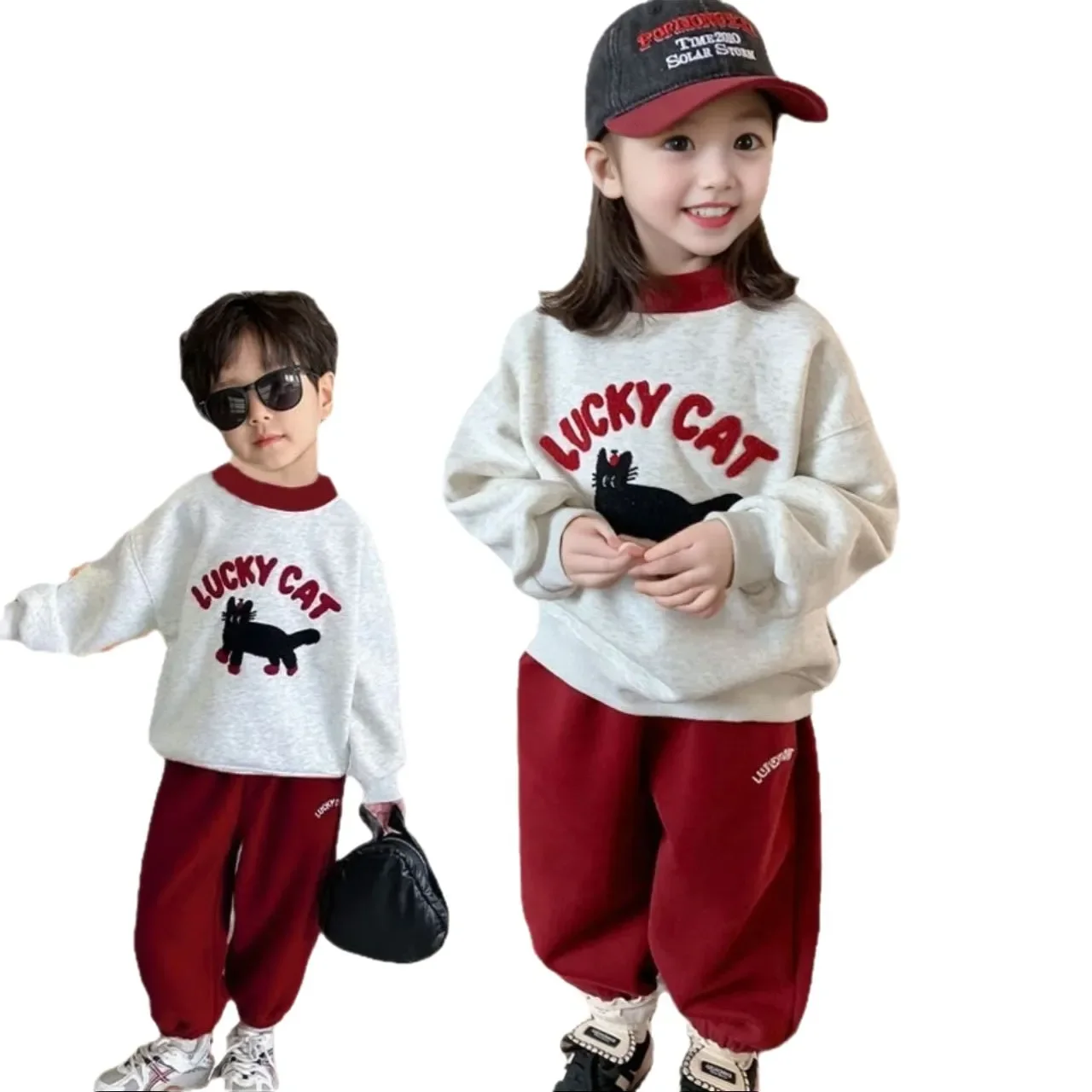 2026 Boys Sweatshirts Sets Warm Pullovers for Children Casual T-Shirts +Pants Cartoon Outfits Baby Outfits Clothing for 1-7Years 3