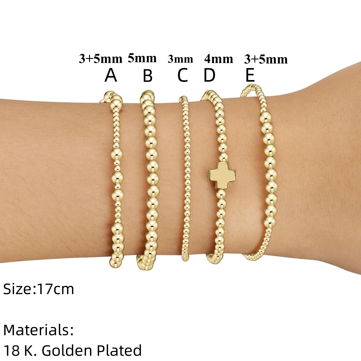 Vlen Bracelet 18 K Gold Plated Christian Cross Beads Bracelets Woman Luxury Designer Jewelry Pulseras Mujer Femme