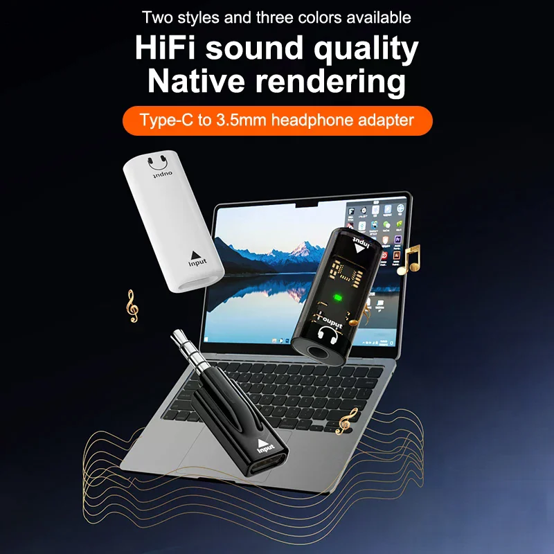 

Type C Female To 3.5mm Male AUX Audio Adapter Headphone Aack Converter CD Player Audio Car Aux For Phone 17 16 Laptop