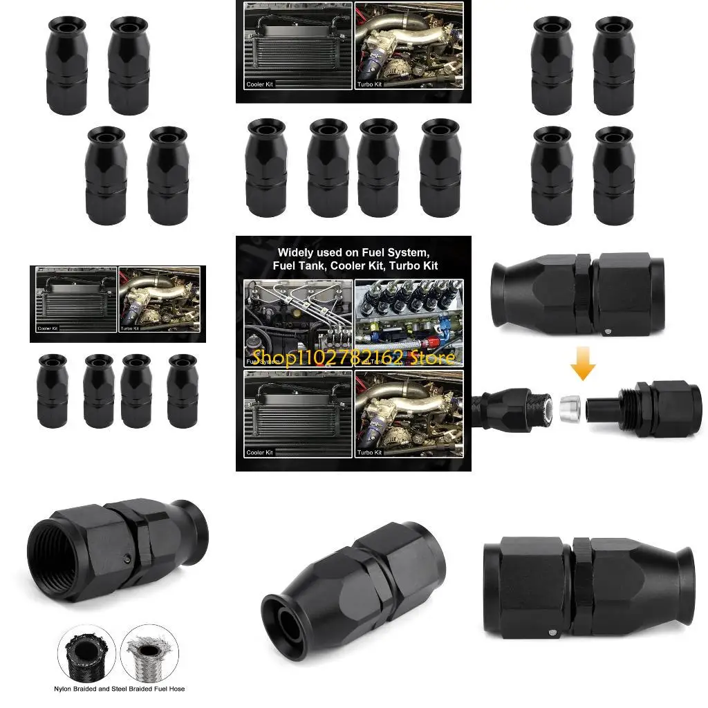 

547B Quick Installation 3/4-16 PTFE Hose End Joint Fitting Adapter Straight Aluminum Hose End Fitting Replacement