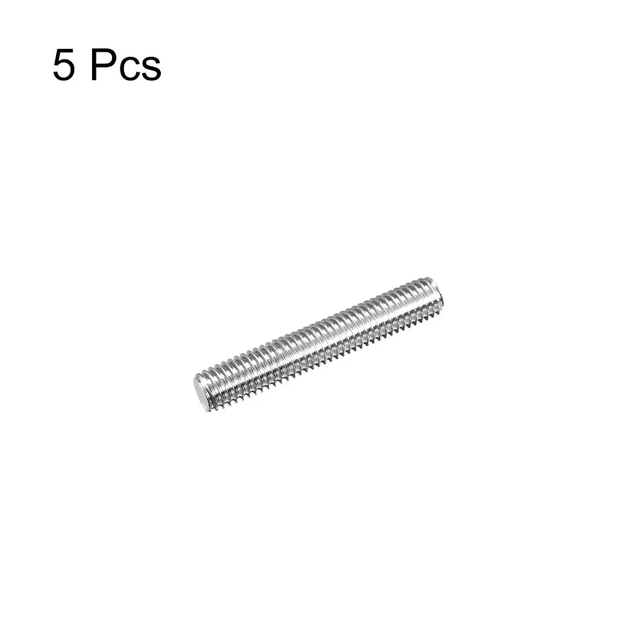 قضيب ملولب بالكامل M8 x 45 مللي متر 1.25 مللي متر موضوع الملعب 304 الفولاذ المقاوم للصدأ اليد اليمنى الخيوط قضبان بار ترصيع 5 حزمة