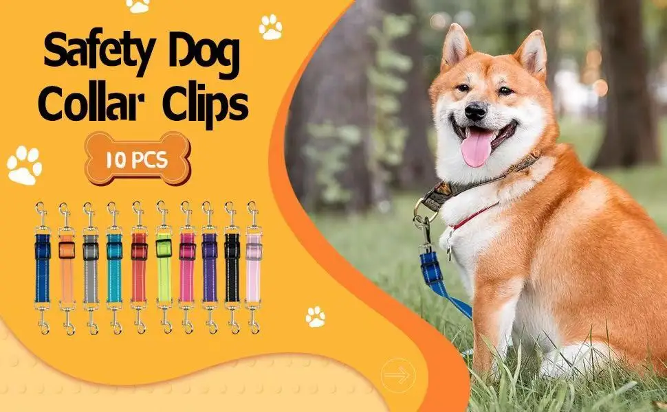 Reflektierender Sicherheitshalsband-Clip für Hunde – robuste Leinebefestigung aus Polyamid mit 360° ° Drehbar, längenverstellbar, vertikaler Druck – Detail 10