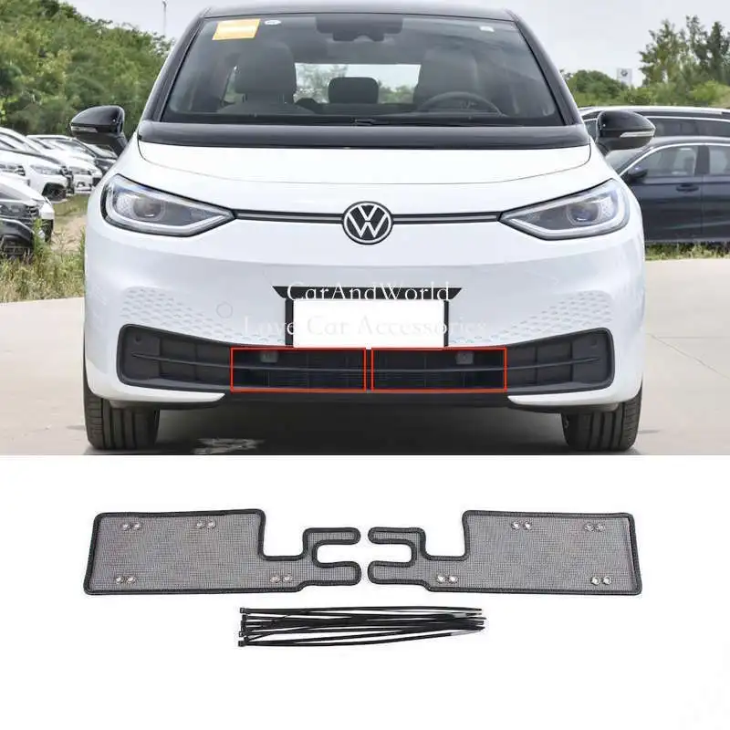 For Volkswagen VW ID3 ID.3 2021-2024 Center Grille Insert Net Radiator Condenser Protecte Cover Anti Insect Sand Mesh Accessory