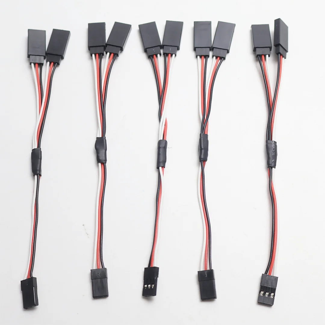 New 5PCS 100/150/200/300/500mm RC Servo Y Extension Cord Cable Lead Wire for RC Servo JR Futaba RC Airplane Helicopter Car