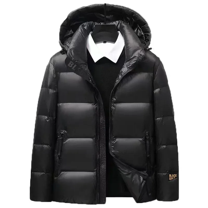 Yeae Daunen jacke schwarz gold grau Enten daunen Herren jacke abnehmbare Kapuze lässige kurze Jacke dicke Winter paar Kleidung