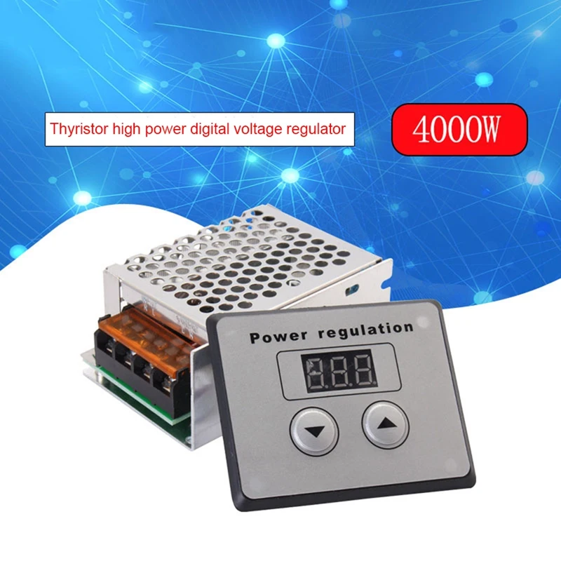 4000W 220V AC SCR Voltage Regulator Dimmer Electric Motor Speed Temperature Controller + Digital Meters For Water Heater