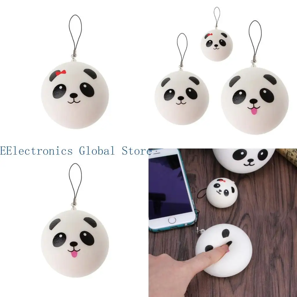 

462B Cute Panda Squishy Steamed Bun Bag Phone Pendant Lanyard Keychain Kid Toy Gift