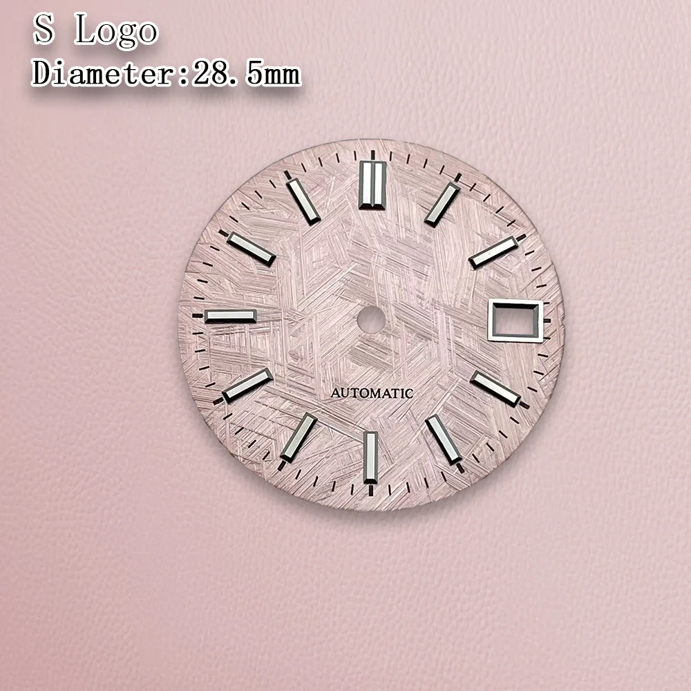 Logo S o logo GS Quadrante in meteorite da 28,5 mm quadrante grigio senza lancette Adatto per accessori per la modifica dell'orologio con movimento NH35 NH36