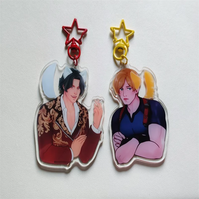 Resident Evil 4 Remake Keychains Golden Retriever Leon Kennedy And Wolf Luis Serra Collectible Pendants for Gaming Fans