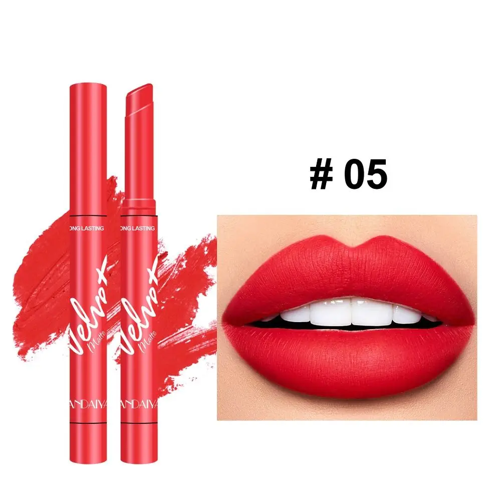 Lápiz labial mate portátil, tinte labial hidratante, lápiz labial de niebla de terciopelo que no se decolora, lápiz labial multicolor de larga duración, maquillaje de labios