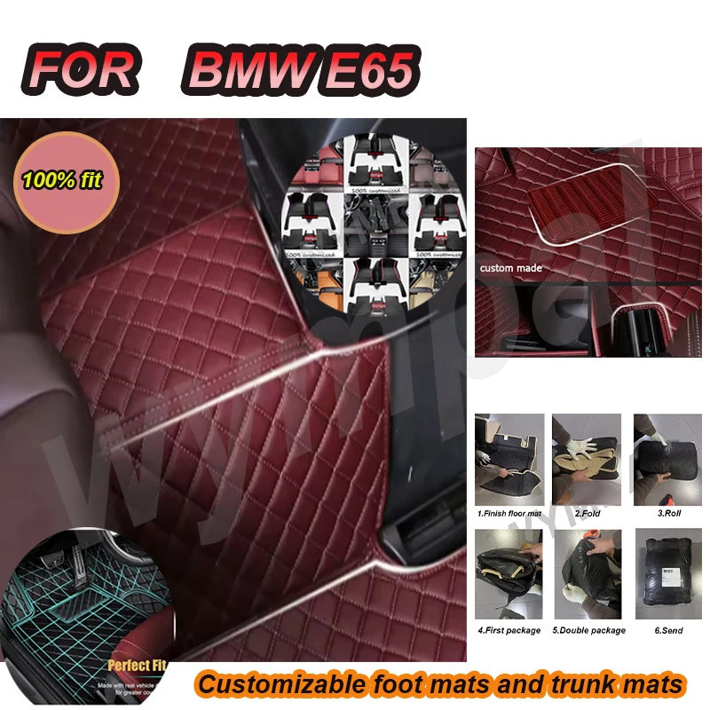 

Роскошные автомобильные коврики на заказ для BMW E65 2001, 2002, 2003, 2004, 2005, 2006, роскошные кожаные автомобильные коврики