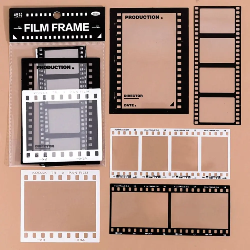 High Quality Frame Museum Series Photo Film Frame 15 Sheets PET Label Stickers Vintage Transparent Photo Frame Stickers