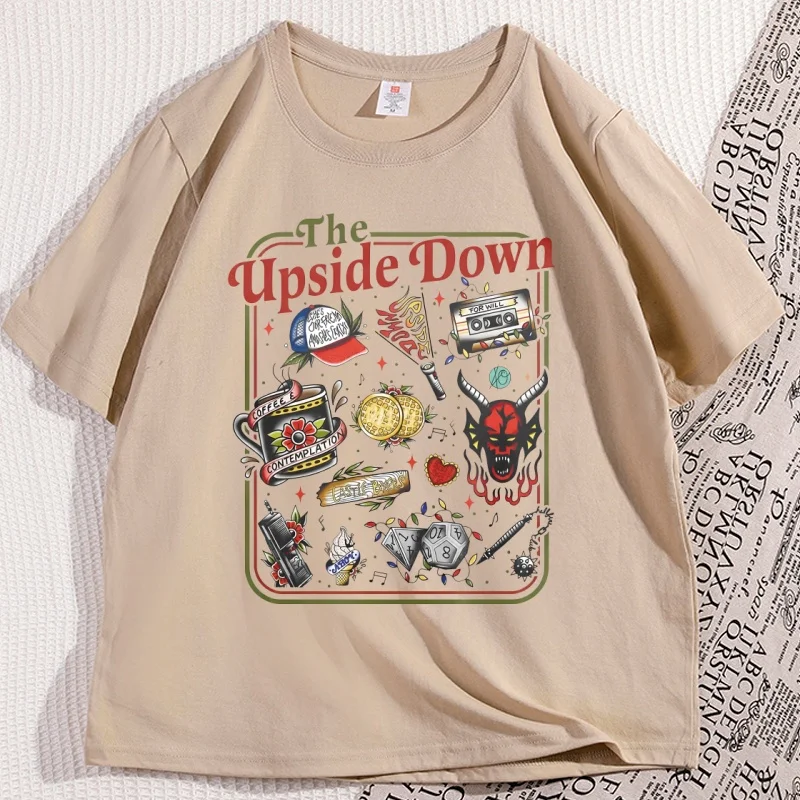 

The Upside Down T Shirts for Man Woman Casual Cotton Short Sleeve T-shirt Round Neck Loose and Base Tshirt Graphic Tees