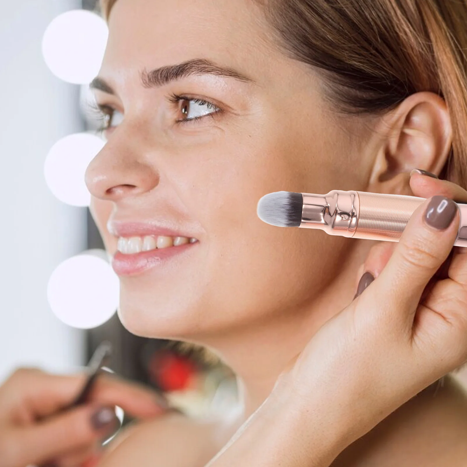 

Dual-Ended Makeup Brush Retractable Soft Bristles For Powder Concealer Blending Portable Tool Dual Ended Makeup