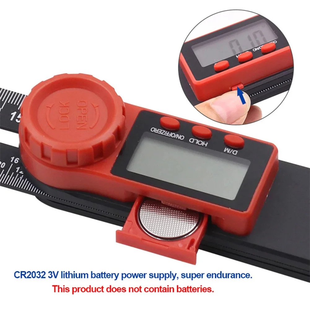 أداة قياس دقيقة لقياس زاوية LCD الرقمي المنزلق على شكل حرف T لأعمال النجارة والمعالجة الميكانيكية