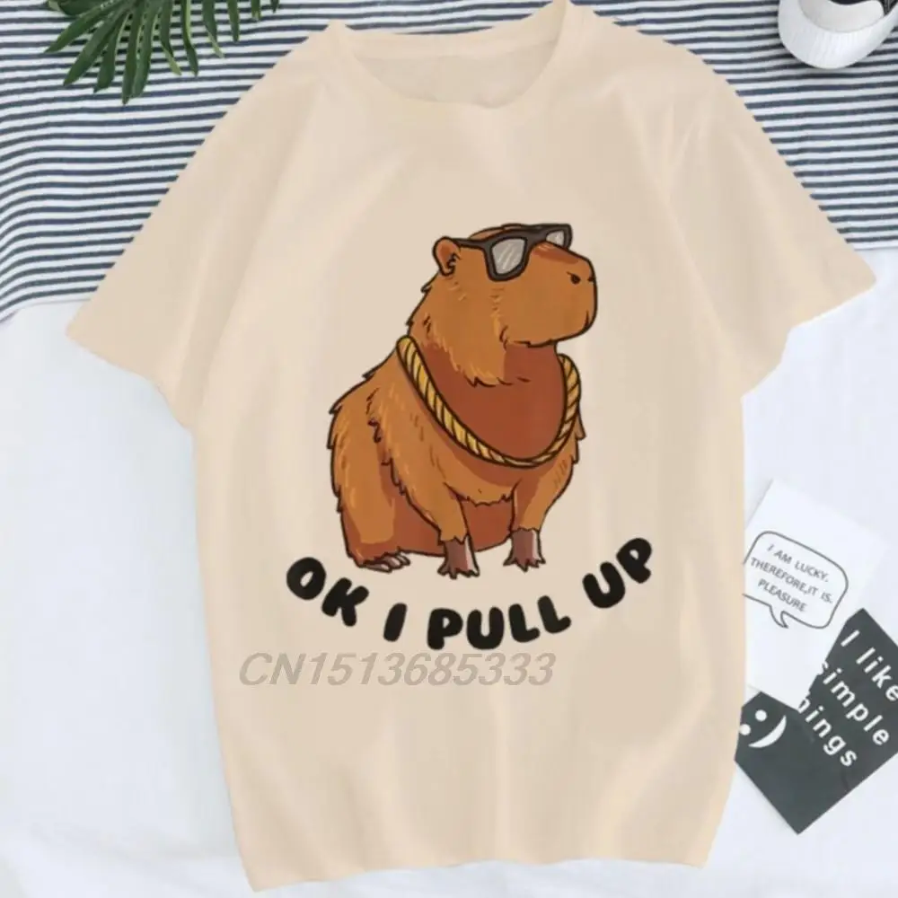 

OK I Pull Up Men Women Vintage Animal Graphic T-shirts Be Here Now Fashion Printed Tee Tops Japanese Anime Kawaii Harajuku Shirt