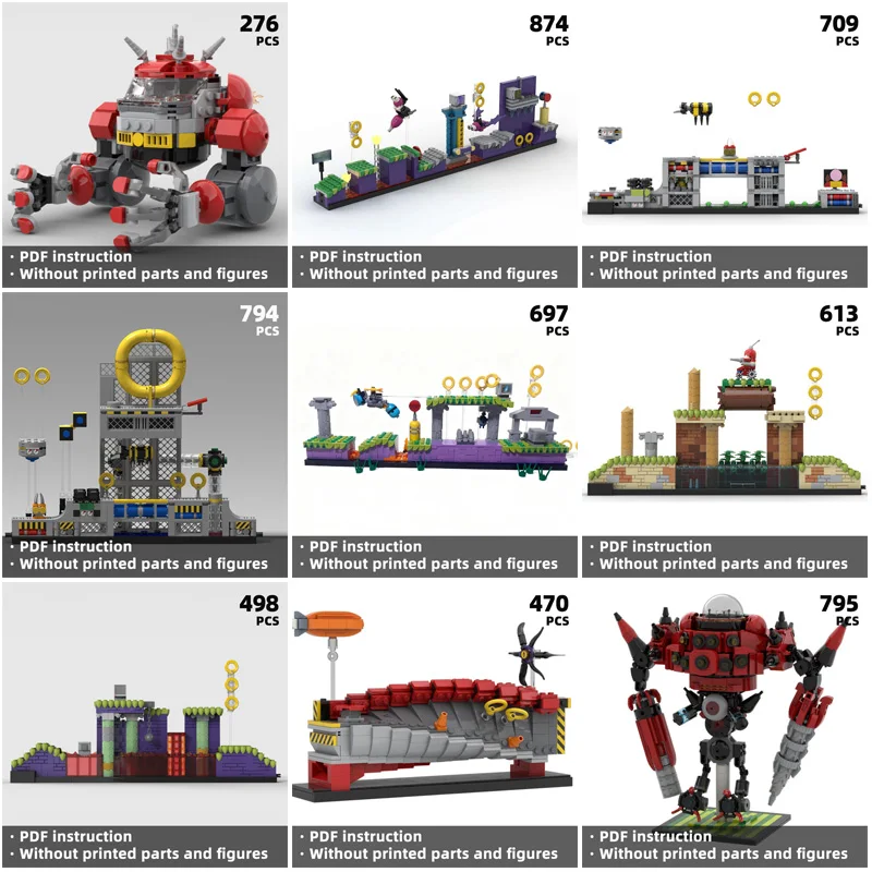 

Коллекция строительных блоков с игровой сценой Blue Fox Flat, коллекционный строительный блок для геймеров и любителей меха