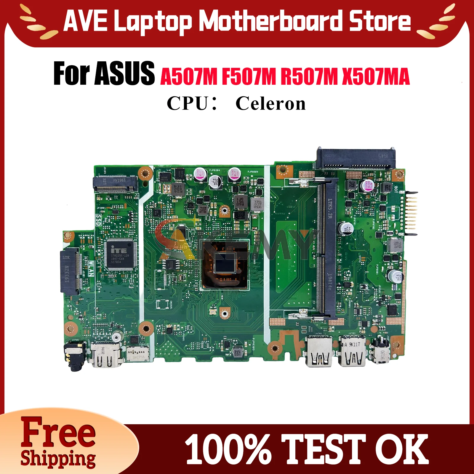 

X507MA Материнская плата для ноутбука ASUS VivoBook X507M X507MA A507M F507M R507M Материнская плата для ноутбука с процессором Celeron 100% tests OK stk