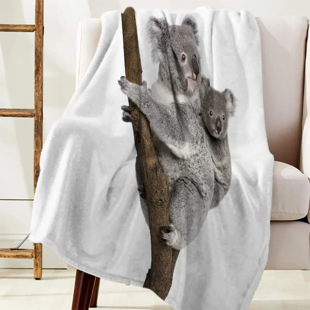 Koala Throw Blanket for Bed Sofa Couch Australian Animal Flannel Blankets,Super Soft Fuzzy Home Decor for Teen Aldults Best Gift