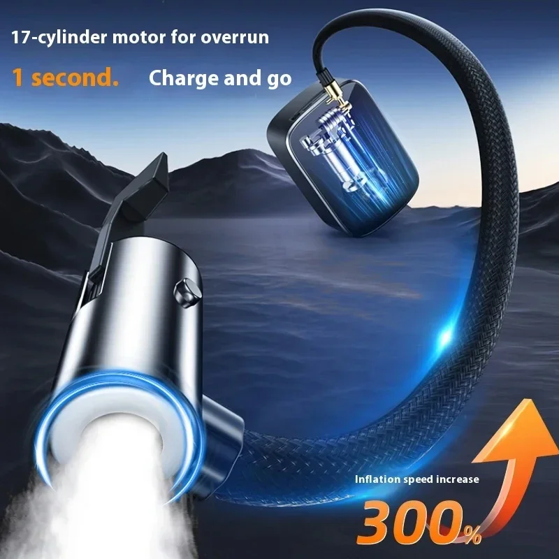 

Portable Small Electric Car Tire Inflator 12V Air Pump For Motorcycles And Automobiles Compact Durable