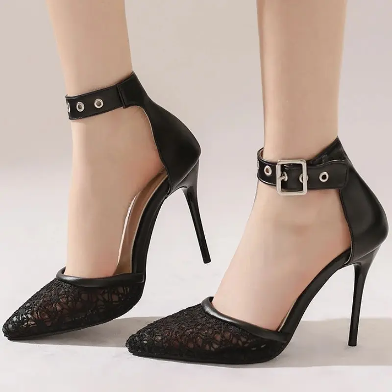 Big Summer Shoes Sandals For Women 2026 Fashion Black Pink Party Shoes Footwear Large Size 50 Point toe High Heels Women's Pumps