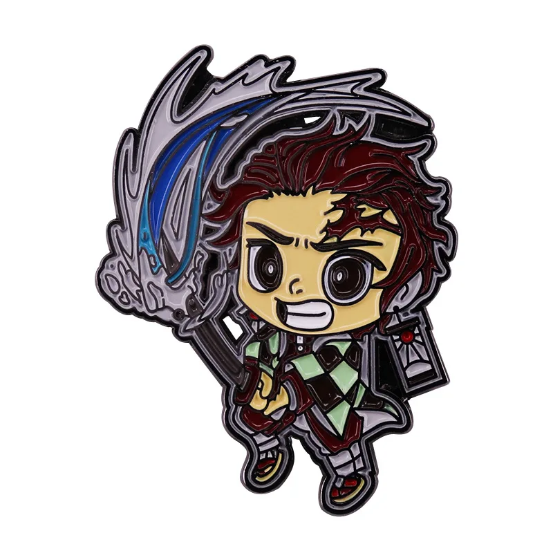 Demon Slayer Anime Enamel Brooch, Cartoon Accessory